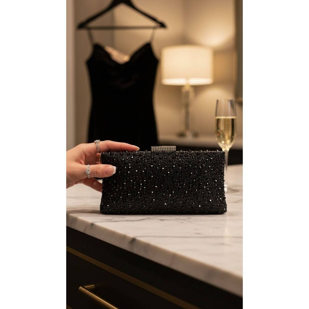 Black cocktail clutch